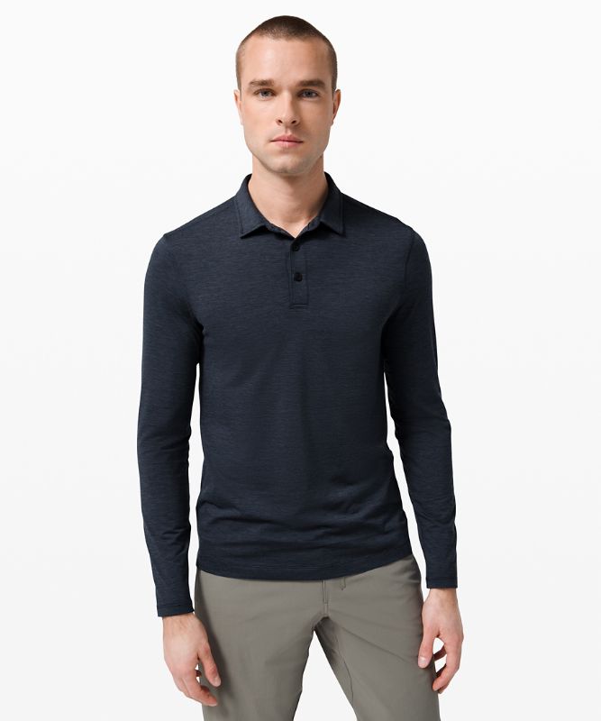 Evolution Long Sleeve Polo True Navy luludrops