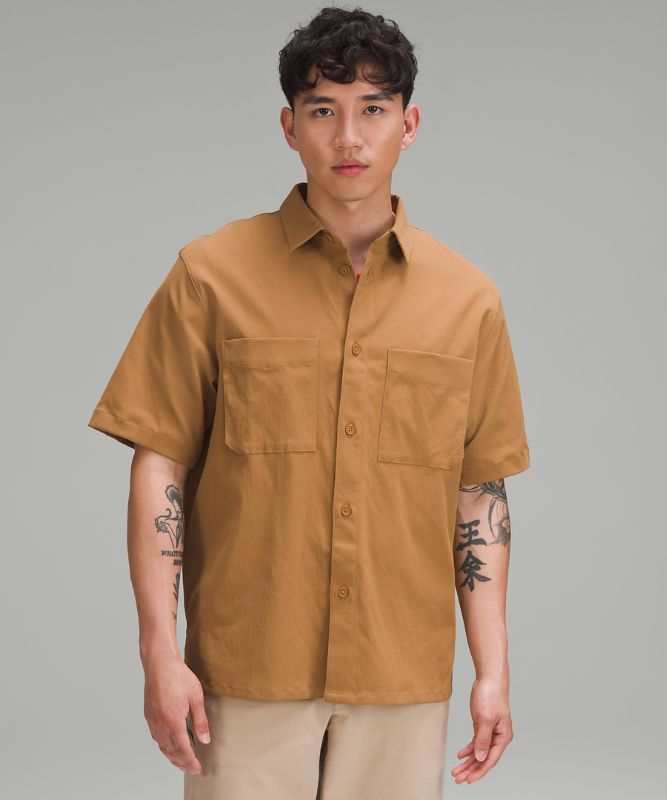 Relaxed-Fit Short Sleeve Button-Up