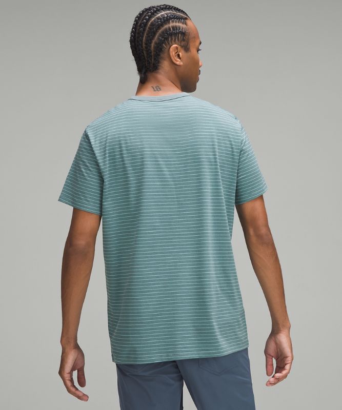 lululemon Fundamental T-Shirt, Pocket Stripe Tidal Teal Tidewater Teal