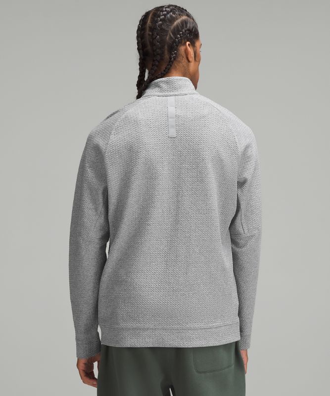 Textured Double-Knit Cotton Zip Up