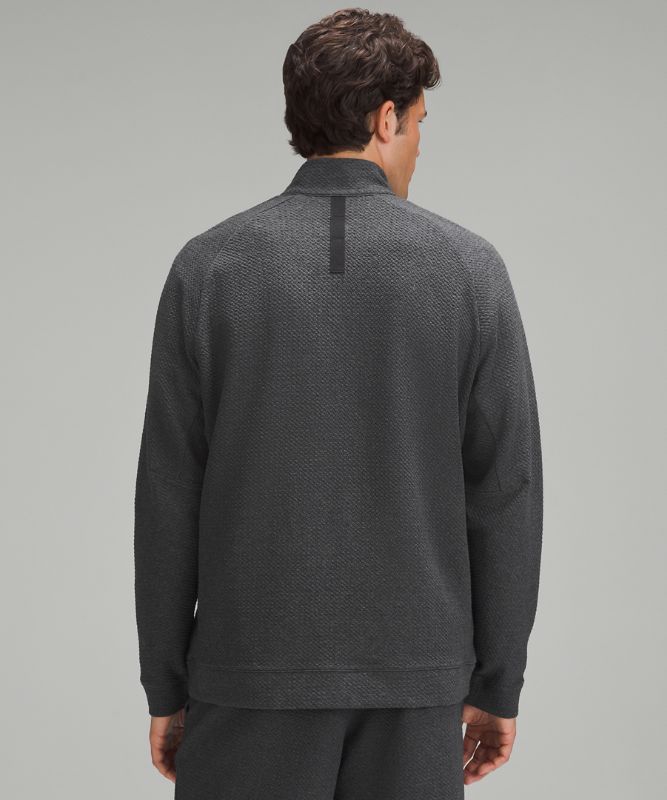 Textured Double-Knit Cotton Zip Up