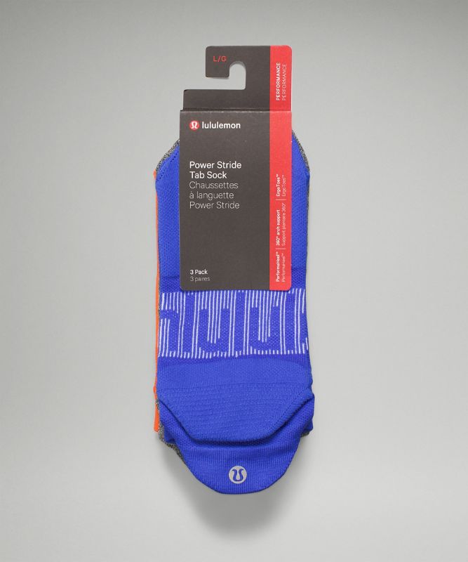 Power Stride Tab Sock *3 Pack Wordmark Silver