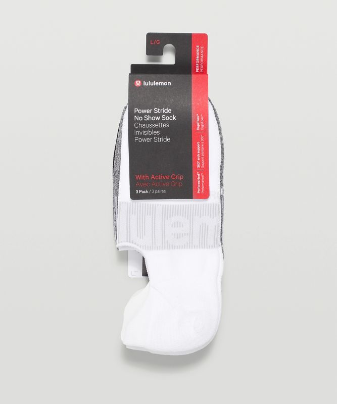 Power Stride No-Show Sock with Active Grip 3 Pack