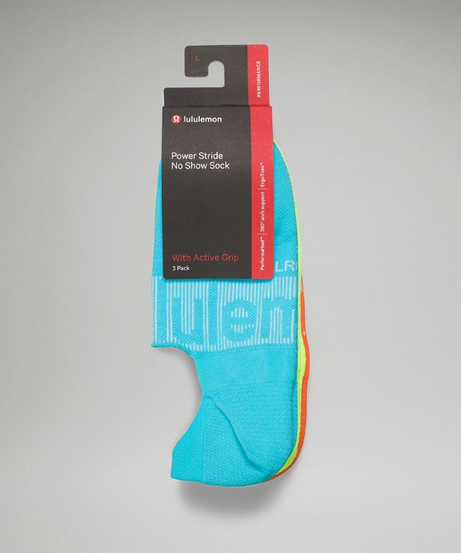 Power Stride No-Show Sock with Active Grip 3 Pack