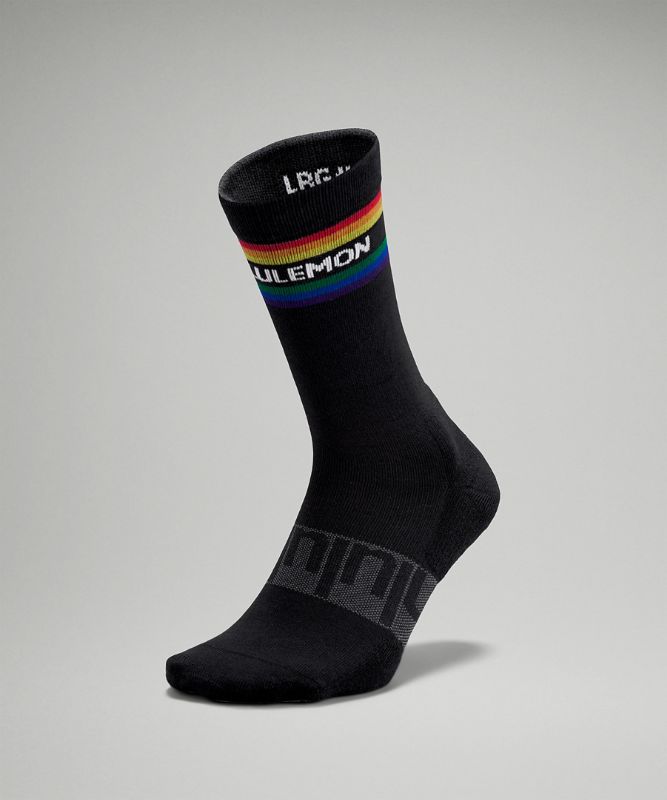Men's Daily Stride Crew Socks Stripe lululemon *Wordmark