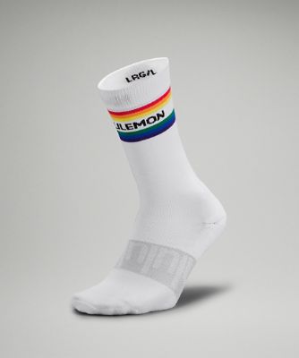 lululemon Men's Daily Stride Crew Socks Stripe lululemon *Wordmark