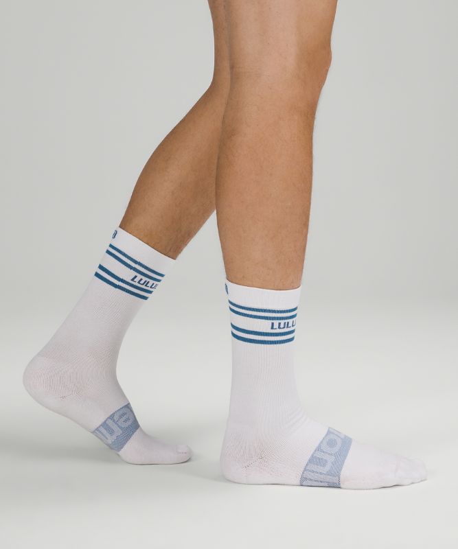 Men's Daily Stride Crew Socks Stripe lululemon *Wordmark