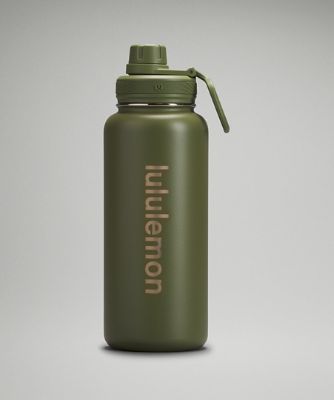 Lululemon Back To Life Insulated Sport Water Bottle 32oz green lime blue  nwt