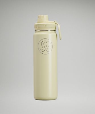 Lululemon Back To Life Steel Insulated Sport Water Bottle 24oz Dewy Green  Logo