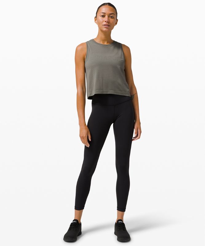 Lululemon Swiftly Breathe Crop Tank - New York / Grey Sage - lulu fanatics