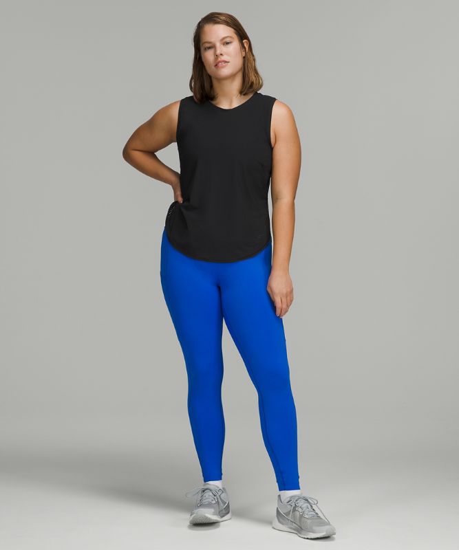 High Neck Split Hem Running Tank Top