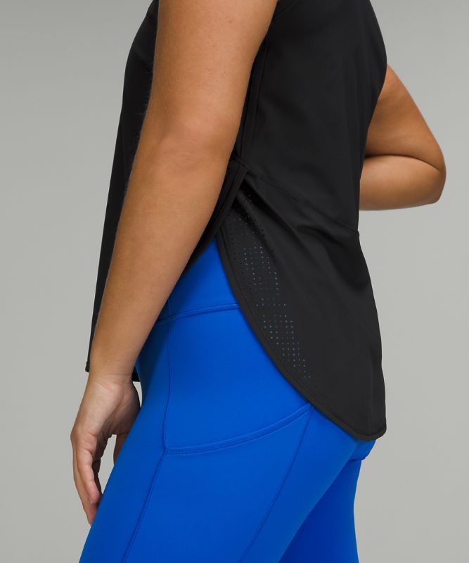 High Neck Split Hem Running Tank Top