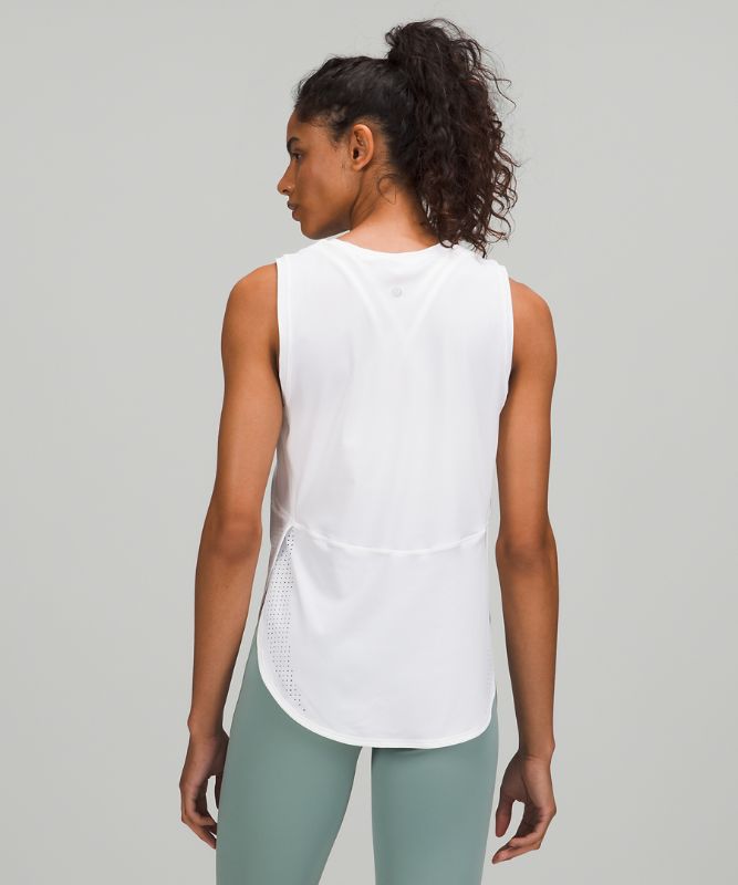 High-Neck Split-Hem Running Tank Top