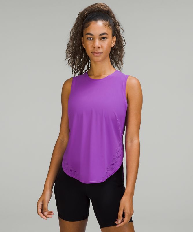 High-Neck Split-Hem Running Tank Top