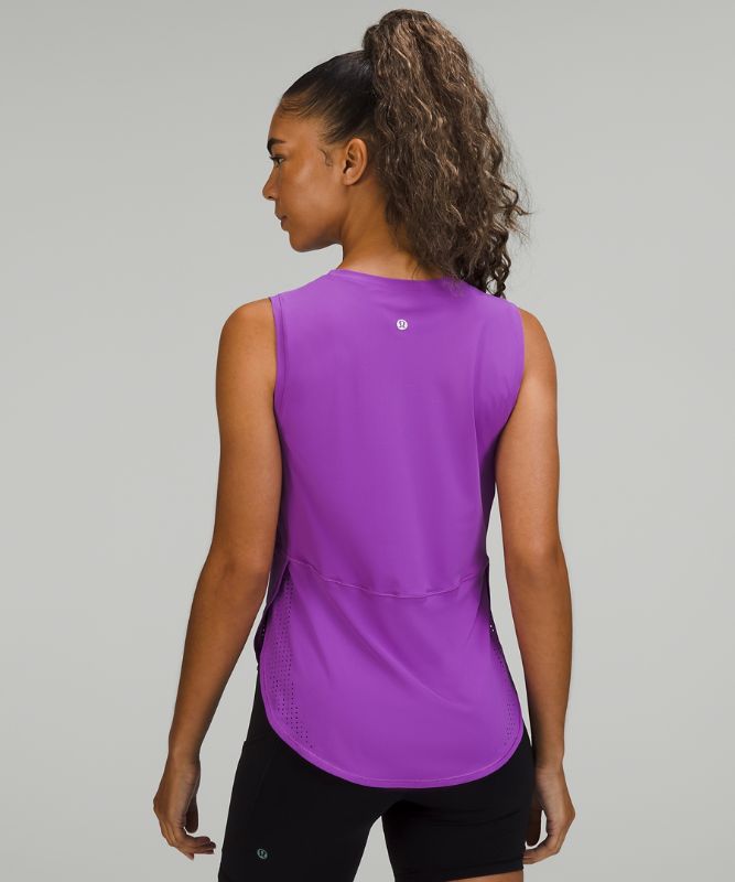 High-Neck Split-Hem Running Tank Top