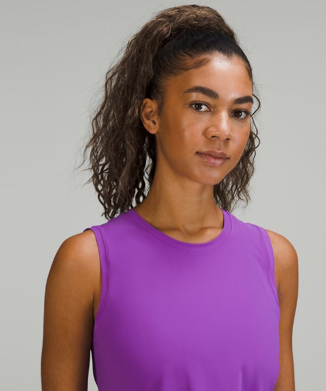 High-Neck Split-Hem Running Tank Top