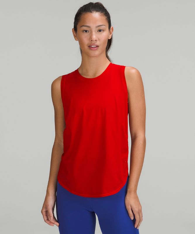 High-Neck Split-Hem Running Tank Top