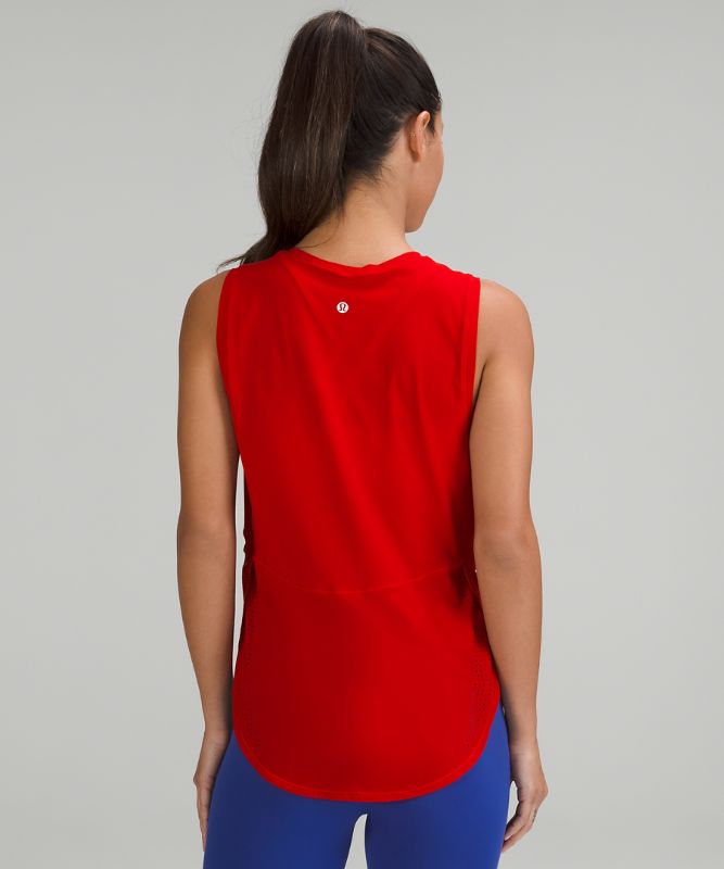 High-Neck Split-Hem Running Tank Top