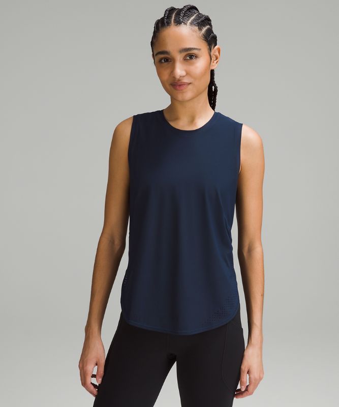 High-Neck Split-Hem Running Tank Top