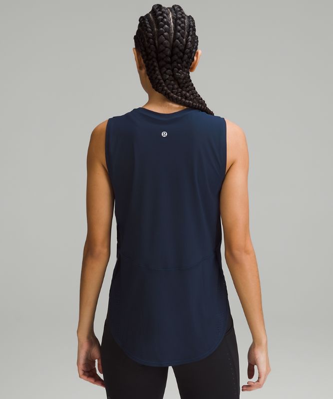 High-Neck Split-Hem Running Tank Top