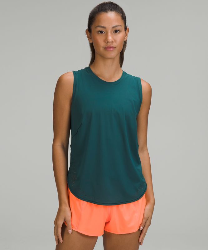 High Neck Split Hem Running Tank Top