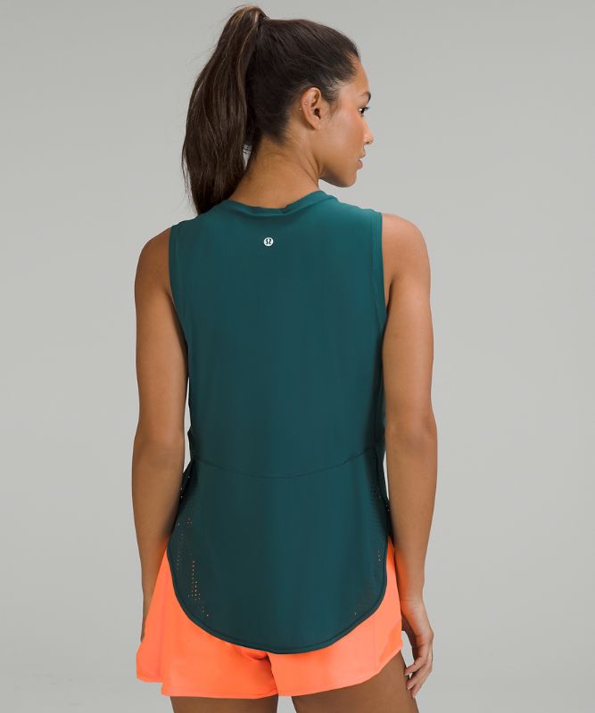 High Neck Split Hem Running Tank Top