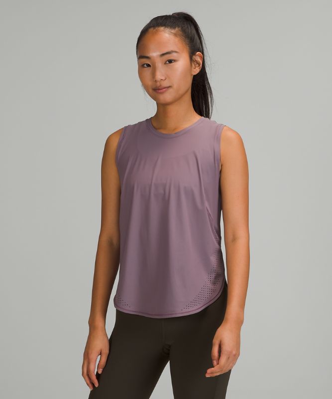 High Neck Split Hem Run Tank