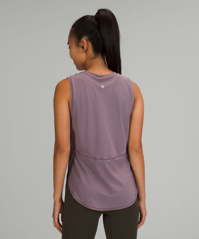 High Neck Split Hem Run Tank