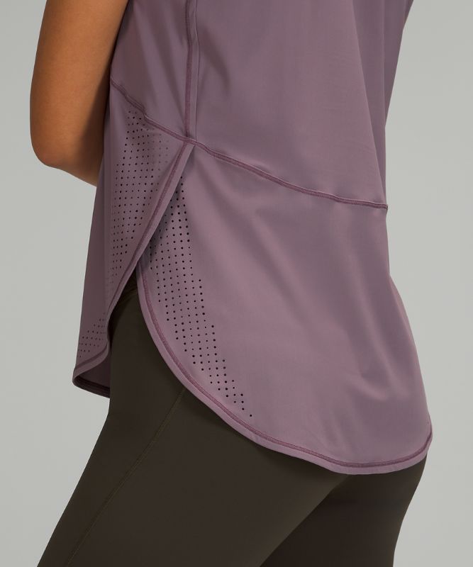 High Neck Split Hem Run Tank