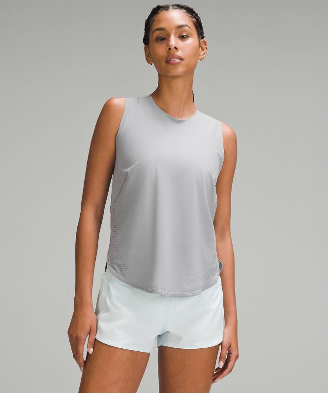 High-Neck Split-Hem Running Tank Top