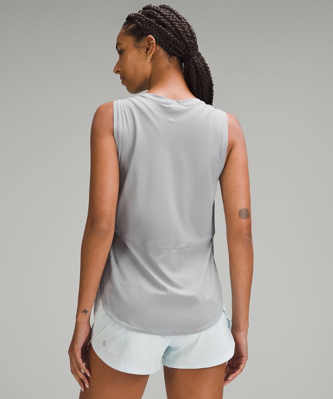 High-Neck Split-Hem Running Tank Top