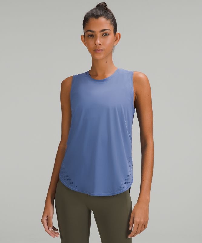 High-Neck Split-Hem Running Tank Top