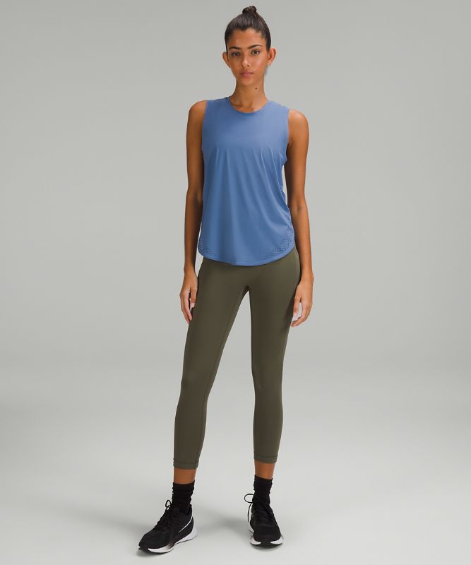 High-Neck Split-Hem Running Tank Top