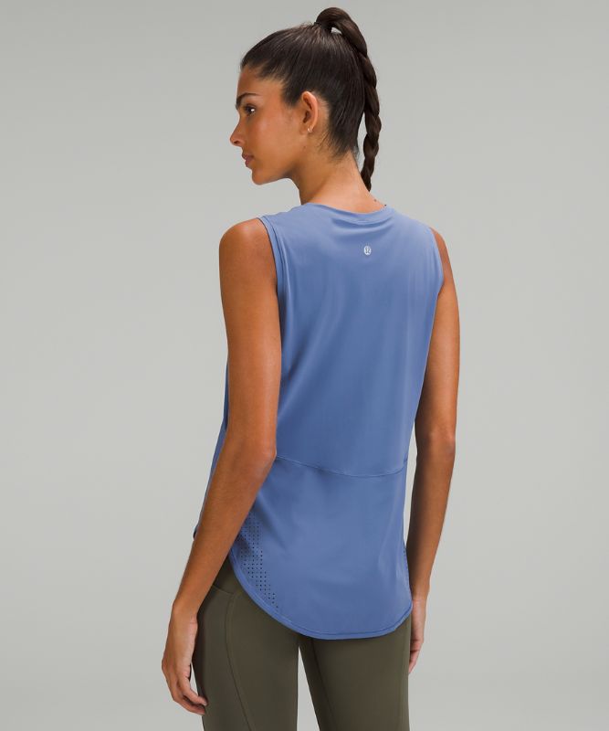 High-Neck Split-Hem Running Tank Top