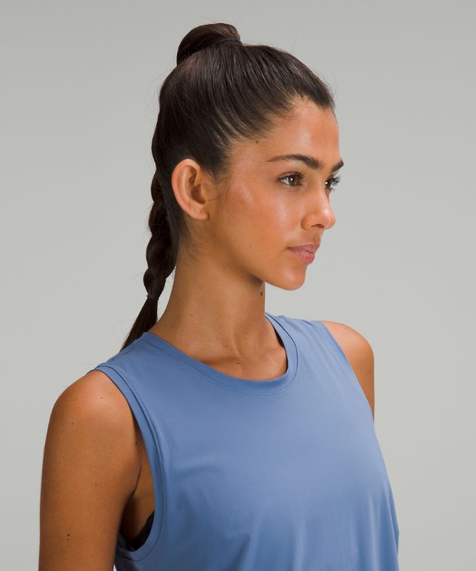 High-Neck Split-Hem Running Tank Top