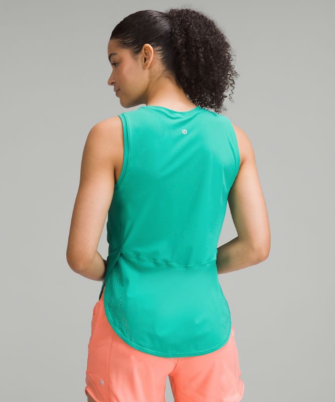 High-Neck Split-Hem Running Tank Top