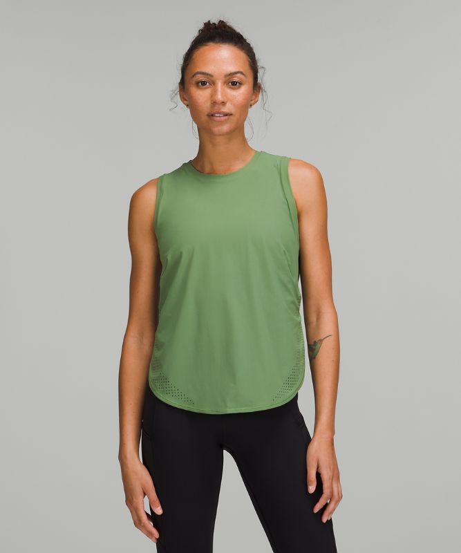 High-Neck Split-Hem Running Tank Top