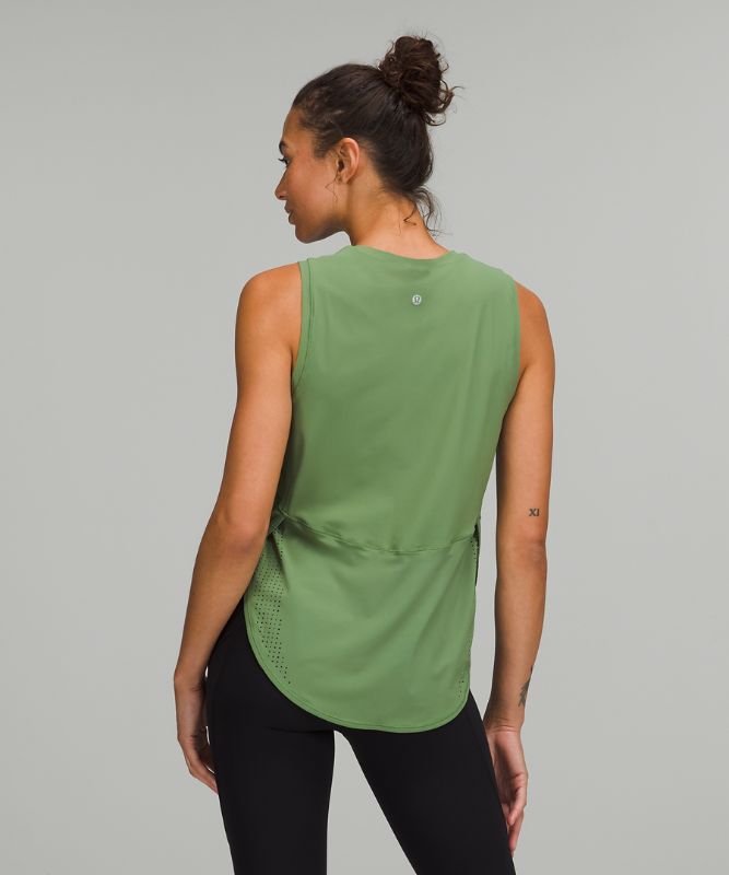 High-Neck Split-Hem Running Tank Top