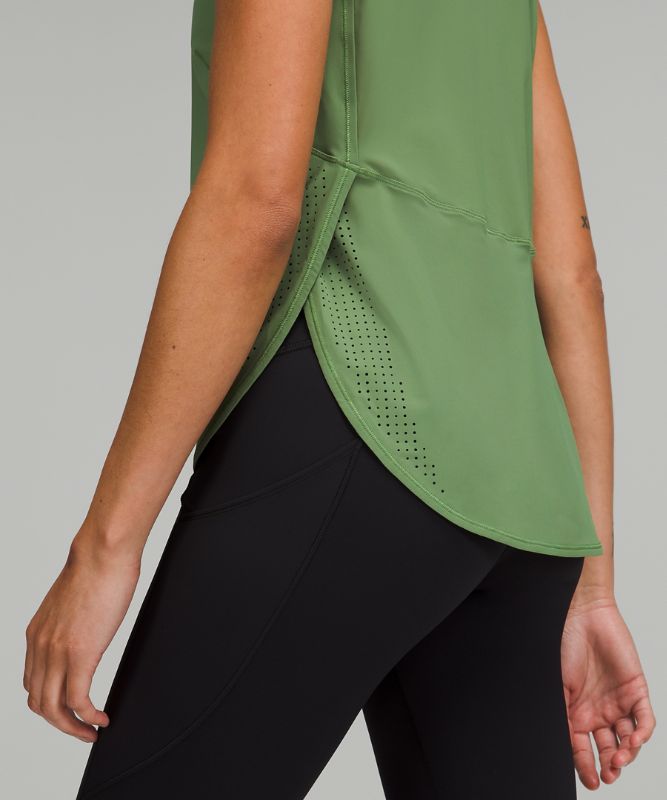 High-Neck Split-Hem Running Tank Top