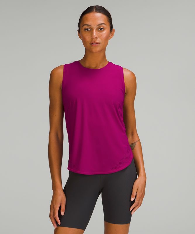 High Neck Split Hem Running Tank Top