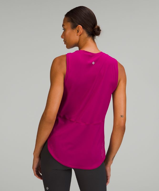 High Neck Split Hem Running Tank Top