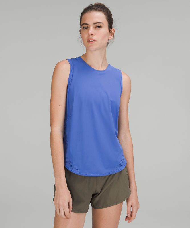 High-Neck Split-Hem Running Tank Top