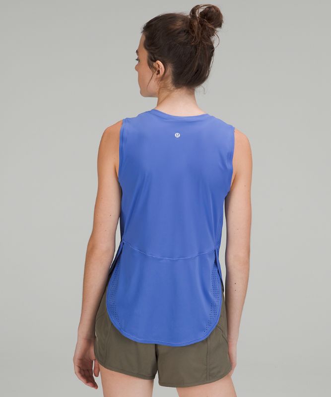 High-Neck Split-Hem Running Tank Top