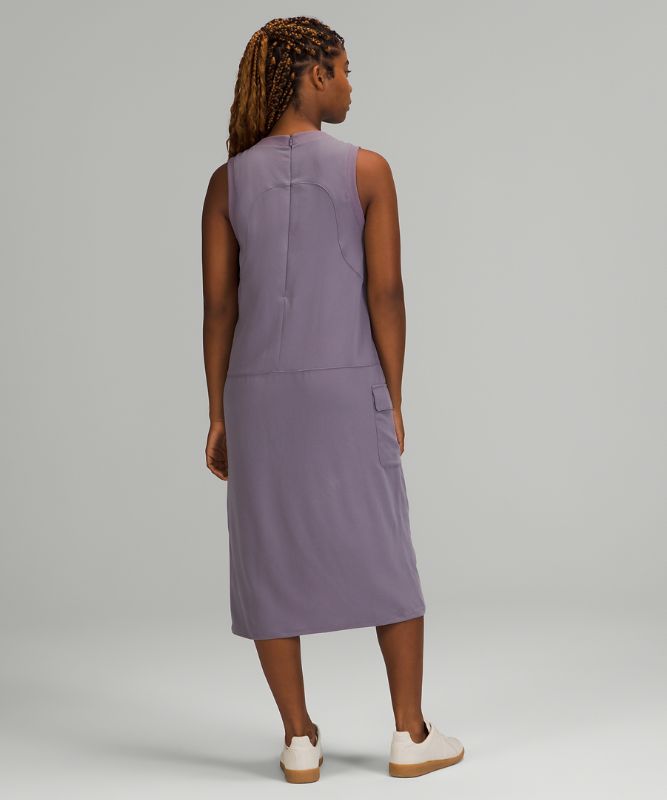 Pocketed Drop-Waist Midi Dress