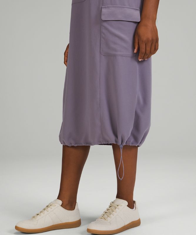 Pocketed Drop-Waist Midi Dress