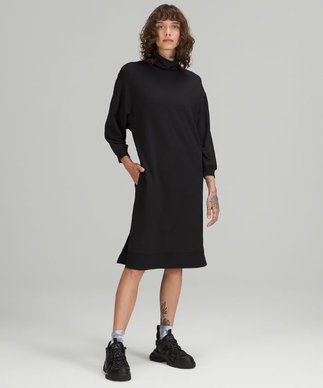 Modal Fleece Funnel-Neck Dress