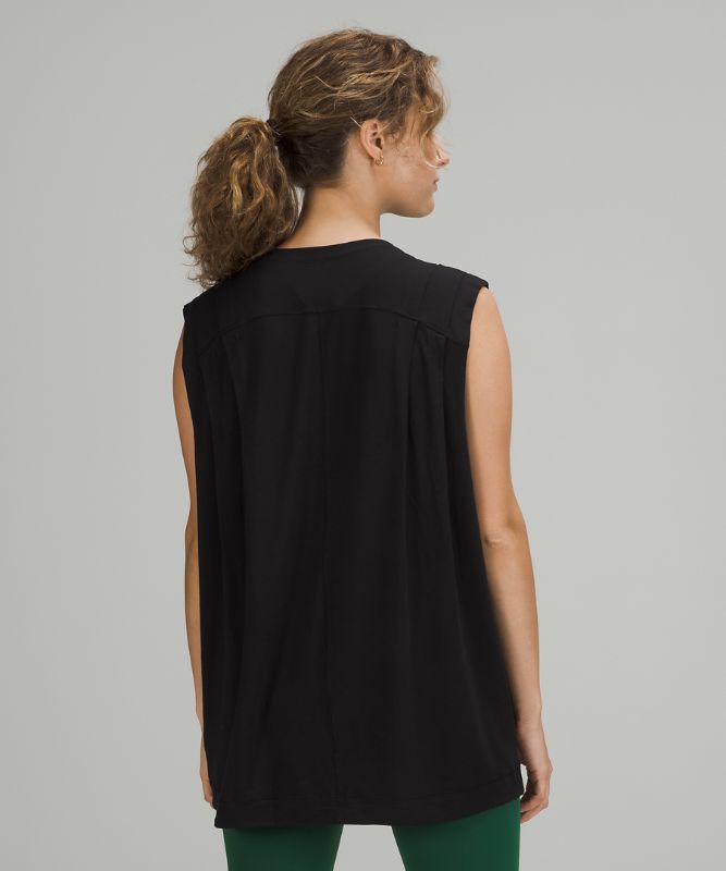 Modal Pleated Shoulder Tank Top