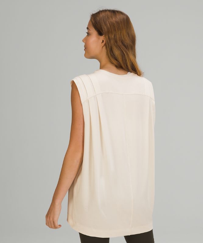 Modal Pleated Shoulder Tank Top