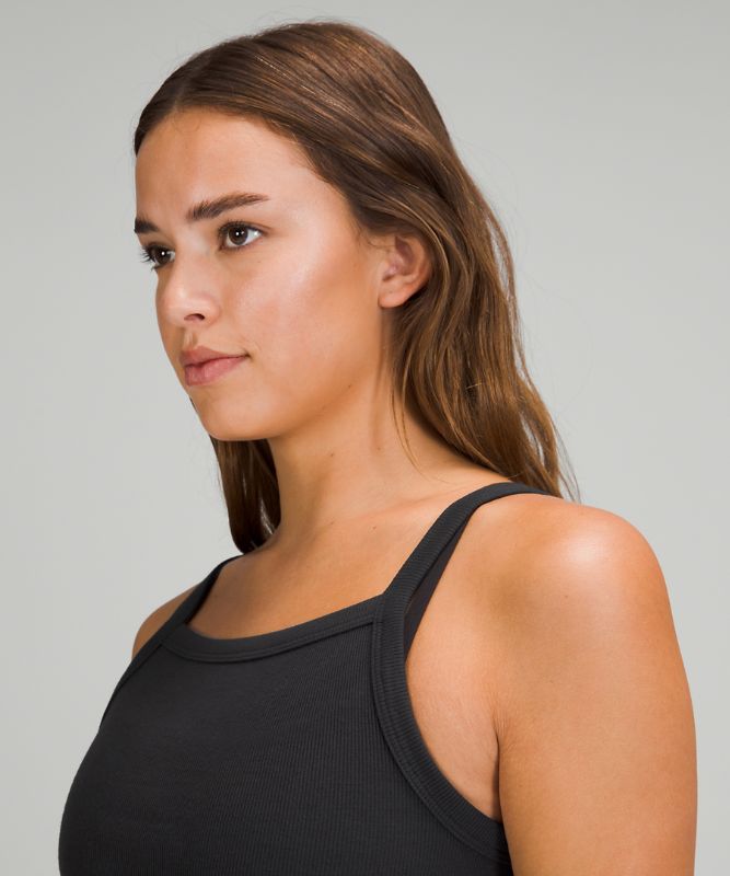 LA Ribbed Square Neck Tank Top