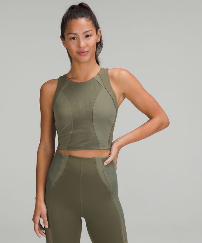 Mesh Panelled Training Shelf Tank Top